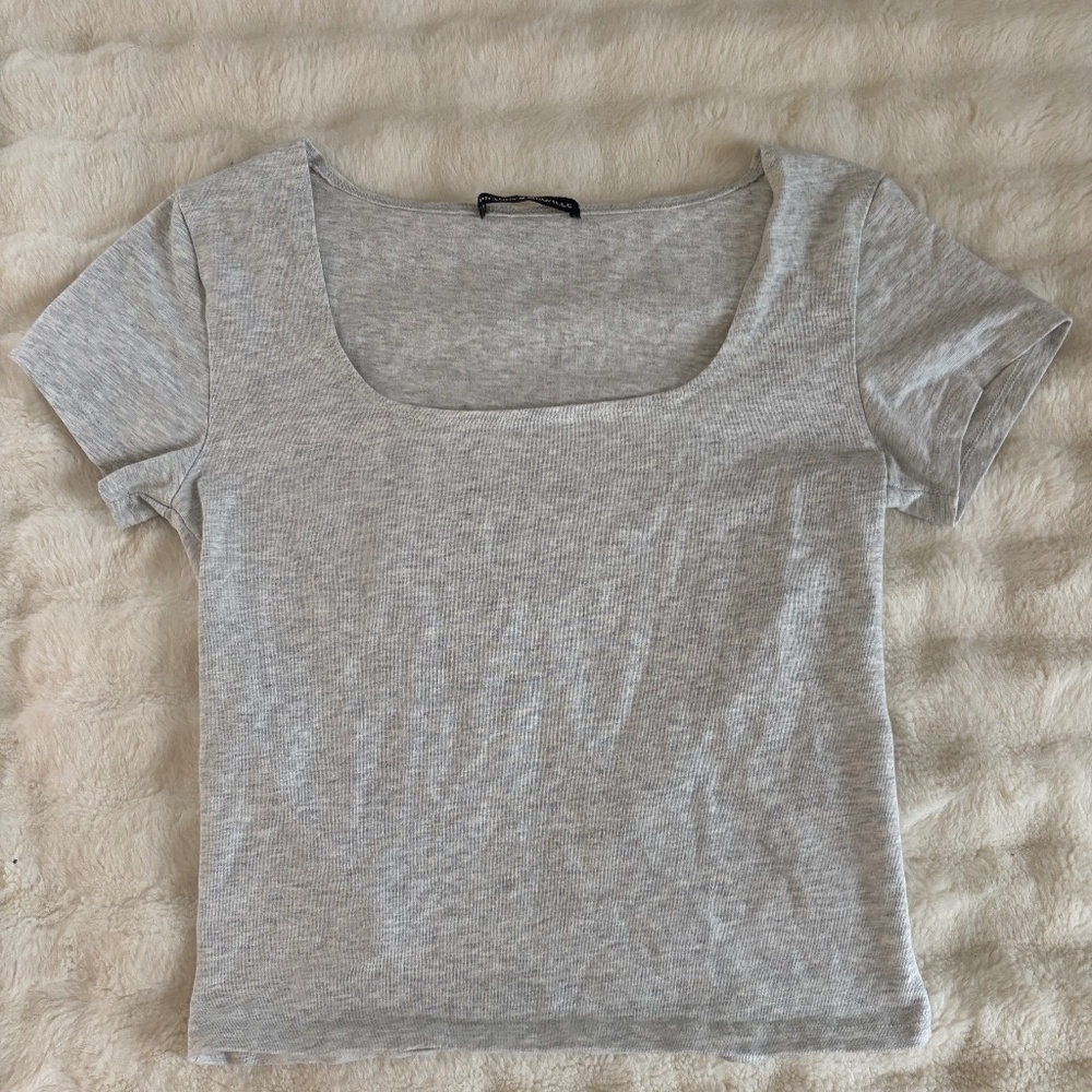 Brandy Melville gray square neck top